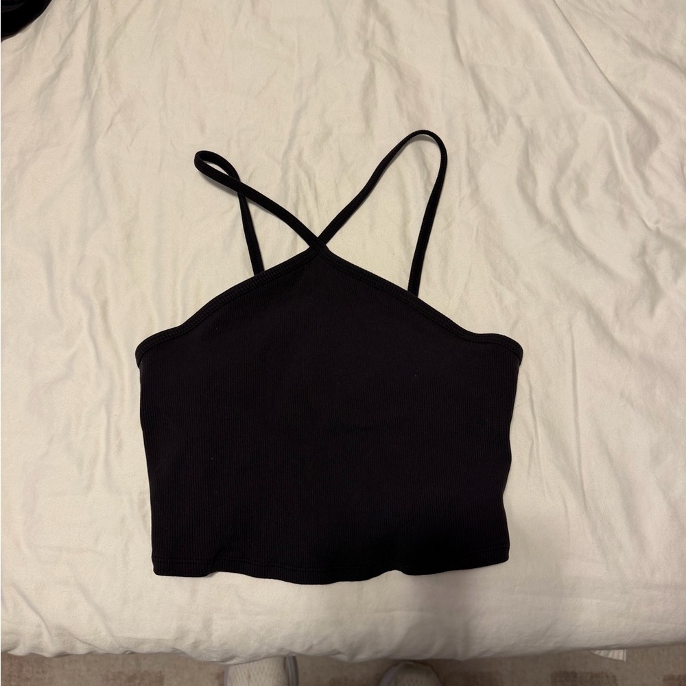 Alo criss cross workout cropped top size small